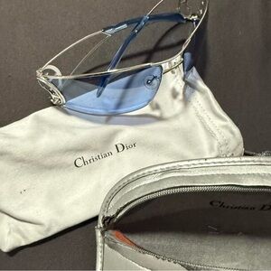 Christian Dior rimless vintage Blue Sunglasses